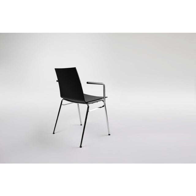 Mid-Century Modern Black Chair in with Armrests, Belgium, 2000s For Sale - Image 10 of 11