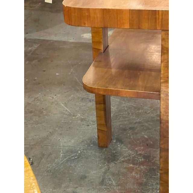 Italian Art Deco Style Walnut Side Table For Sale - Image 4 of 6