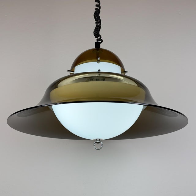 Brown Vintage KD14 Pendant Lamp by Sijaj Hrastnik, Former Yugoslavia, 1960s For Sale - Image 8 of 15