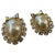 Contemporary 1980s Gilted Metal Rhinestones and Faux Pearls Italian Ribbon Clip-on Earrings For Sale - Image 3 of 10