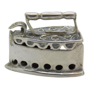 Vintage Italian Handmade Genuine Sterling Silver 925 Old Fabric Iron Dollhouse Miniature