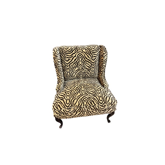 French Pair of Vintage Scalamandre Newly Reupholstered Chairs For Sale - Image 3 of 5