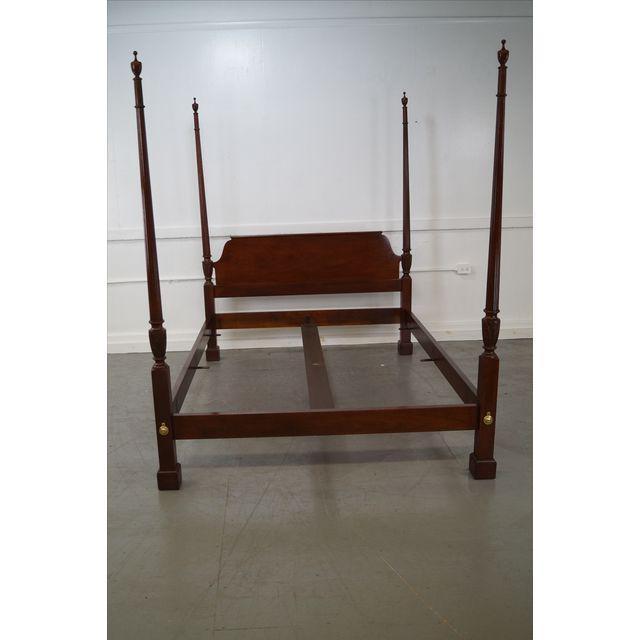 Baker Mahogany Chippendale Style Queen Size Four Poster Bed | Chairish