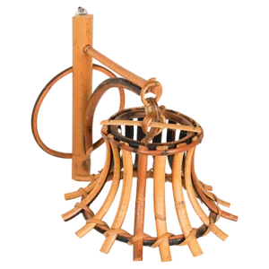 Mid-Century Rattan & Bamboo Sconce in the style of Louis Sognot, Italy, 1960s