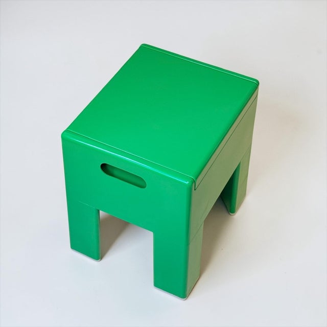 Green Plastic Storage Stool by Olaf Von Bohr for Gedy, 1960s For Sale - Image 10 of 18