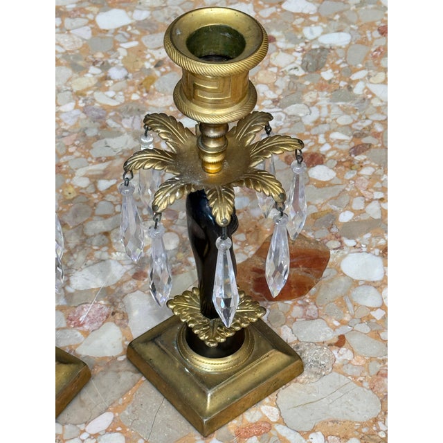 Pair of Figural Ormolu and Patinated Bronze Girandoles For Sale - Image 10 of 12