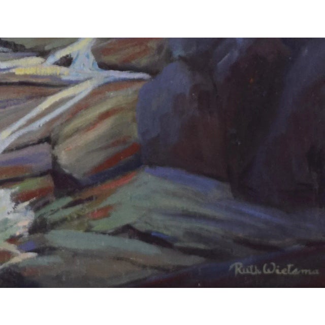 Vintage Cape Ann Rockport Plein Air Seascape Oil on Canvas "Halibut Rock" by Weitsma, Framed For Sale In New York - Image 6 of 8