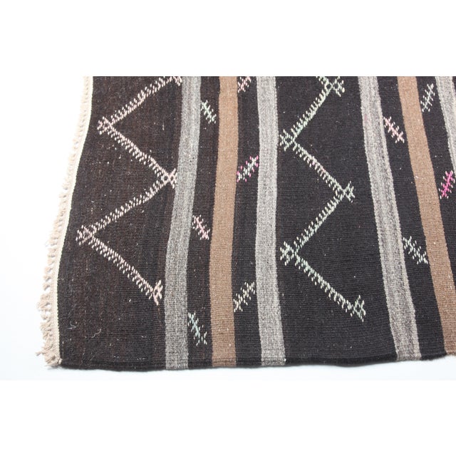 Textile Handwoven Vintage Floor Kilim Rug -11' 6'' X 7' 5'' Feet For Sale - Image 7 of 13
