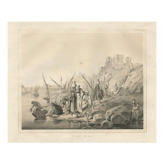 Egyptian Women at the Nile Water Scene, 1846, Paper For Sale
