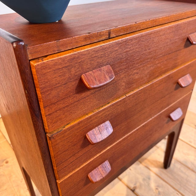 Vintage Danish Teak Nightstand with Three Drawers, 1960s For Sale - Image 3 of 9