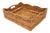 Artifacts Rattan Scallop Collection Rectangular Storage Basket in Honey Brown - 20" For Sale