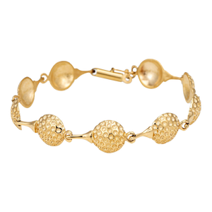 Mid 20th Century Golf Ball 14k Yellow Gold 7" Fine Sporting Jewelry Links Stacking Bracelet