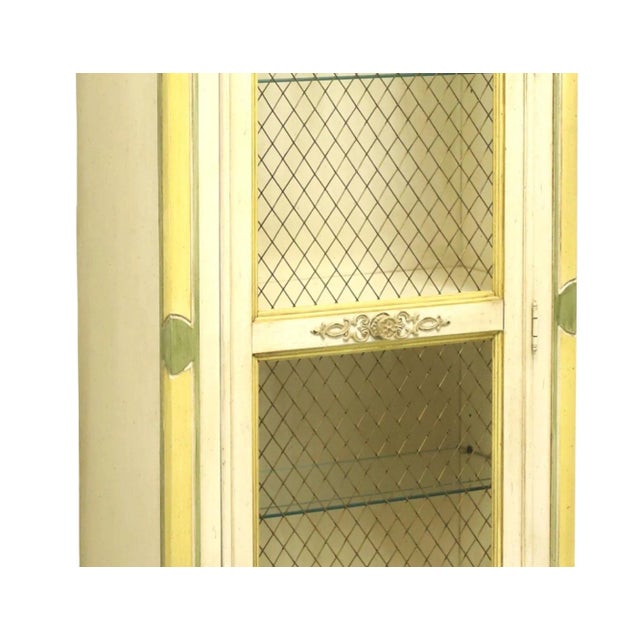 Wood Thomasville 1960's Neoclassical Painted Curio Display Cabinet For Sale - Image 7 of 12