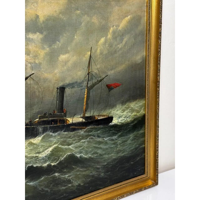 Victorian 19th-Century British Marine Painting of a Dundee Ship & Lifeboat Rescue For Sale - Image 3 of 18