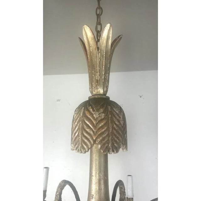 Baroque Timothy Corrigan Baroque Chandelier, Silver Leaf & Wood, Usa For Sale - Image 3 of 12