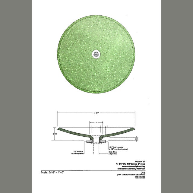 2000 - 2009 Handblown "Moss Garden" Glass Lavatory Sink by Mies Grybaitis For Sale - Image 5 of 6