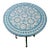 Blue Sky Round Ceramic Mosaic Tiles Side Table For Sale