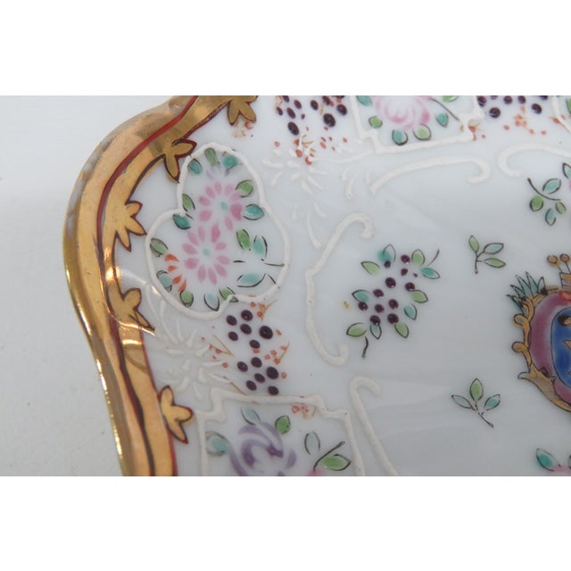 Gilt Hand Painted Flowers Raised Design Trinket Bowl 4594b For Sale - Image 14 of 18