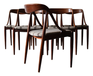 Vintage Danish Dining Chairs in Teak by Johannes Andersen for Uldum Møbelfabrik, 1960s, Set of 6