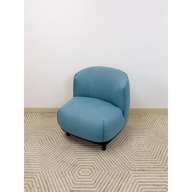 Contemporary Costal Modern Blue Upholstered Accent Chair Living Room Bedroom Comfortable For Sale - Image 3 of 9
