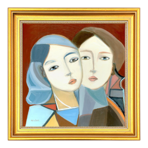 Portrait in Vienna Contemporary Oil Painting by Alexandra Swistak, Framed