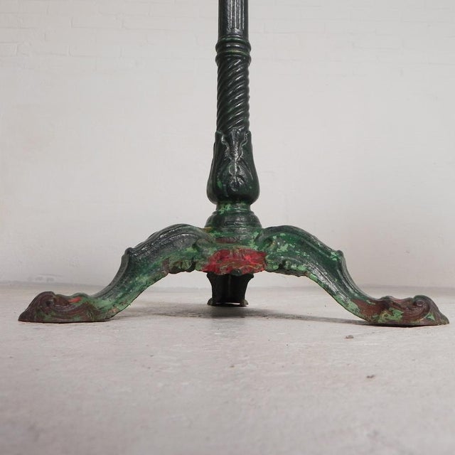 Bistro Table with Cast Iron Legs and Marble Top, 1920s For Sale - Image 17 of 18