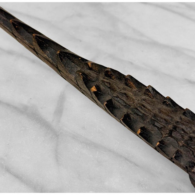 Vintage 23" African Crocodile Wood Carved Sculpture For Sale - Image 9 of 10