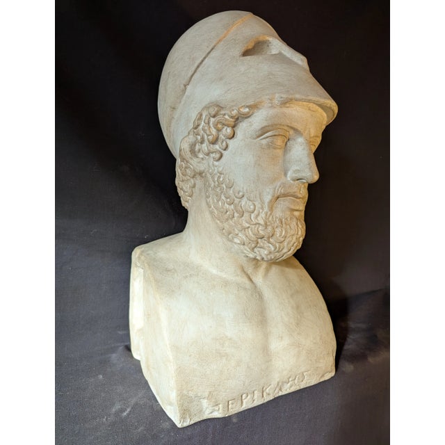Neoclassical Plaster Bust of Pericles For Sale - Image 3 of 8