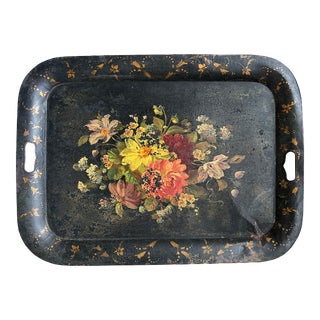 Large Napoleon III Painted Sheet Metal Tray, Designed Before 1890 For Sale
