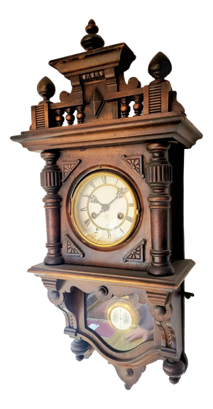 Antique Junghans German Regulator Wall Clock with Pendulum, 1890