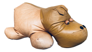 Leather Hippo Hippopotamus Footstool, 1970s