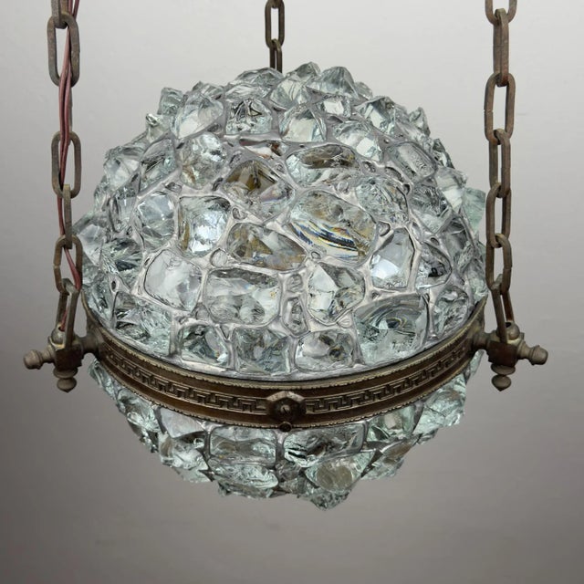 Antique Art Nouveau Style Chandelier with Chains, Austria, 1890s For Sale - Image 15 of 18