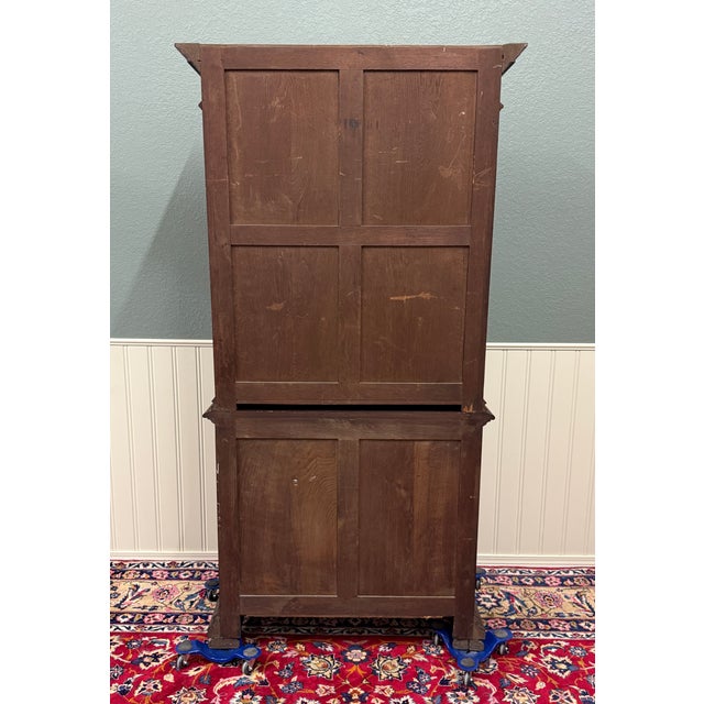 Antique French Bookcase & Chest of Drawers Display Cabinet Barley Twist Oak For Sale - Image 13 of 13