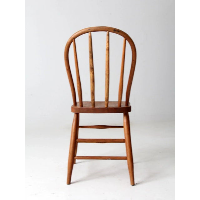 Wood Antique Farmhouse Windsor Chair For Sale - Image 7 of 12