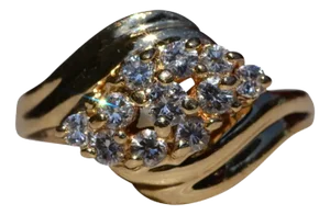 The Franklin: Yellow Gold Diamond Bypass Cocktail Ring