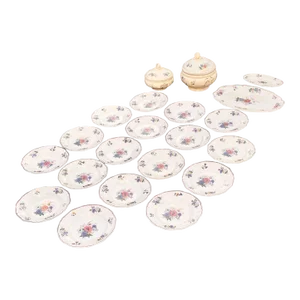 Early 20th Century French Sarreguemines Agreste Dinnerware Set- 21 Pieces