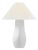 Chapman & Myers by Visual Comfort Signature Cabazon 30" Table Lamp in Glossy White Crackle with Linen Shade For Sale
