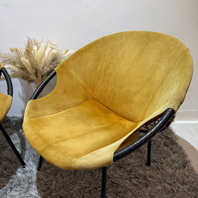 Animal Skin Balloon Chairs from Lusch & Co., 1960s, Set of 2 For Sale - Image 7 of 15