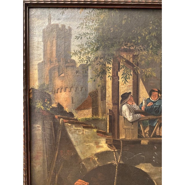 19th Century German Genre Painting Attributed to Johann Sperl Village Scene For Sale - Image 9 of 13