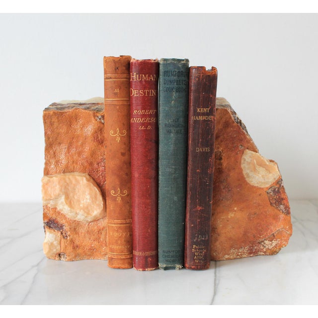 Vintage Onyx Natural Stone Bookends - A Pair For Sale - Image 4 of 14