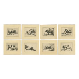 After Paulus Potter, Cattle, 1650, Set of 8 For Sale