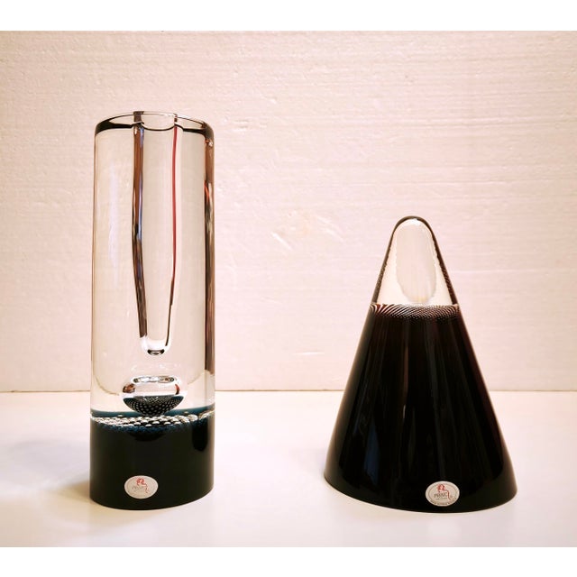 An exceptional pair of Czech art glass designed by Pavel Havelka for Princ Art Glass, Czech Republic. The set consists of...