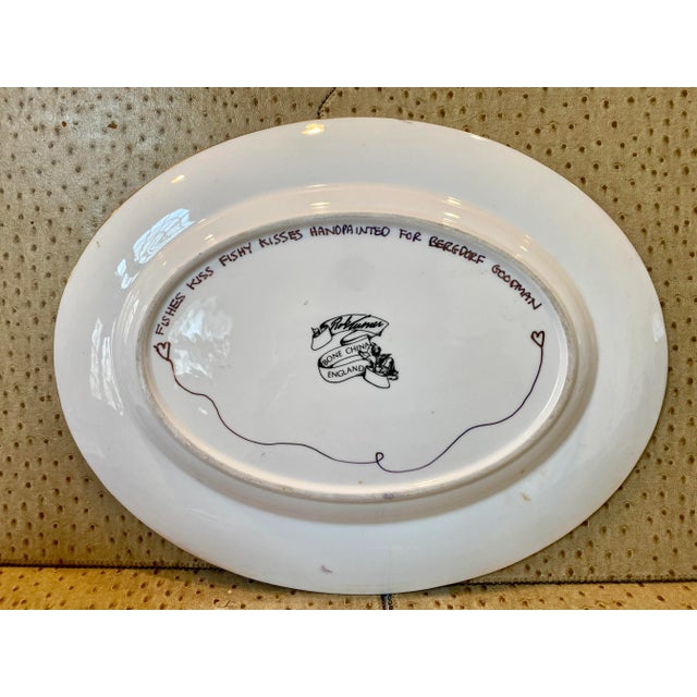 Vintage Set of Rob Turner Hand Painted Bone China Bowl and Platter- 2 Pieces For Sale - Image 11 of 11