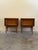 Pair of authentic Mid Century Modern walnut nightstands by Basic Witz Furniture, Waynesboro, Virginia. These striking...