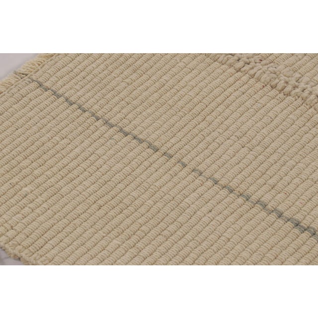 Contemporary Rug & Kilim's Contemporary Accent Kilim, Beige Textural Stripes For Sale - Image 3 of 10