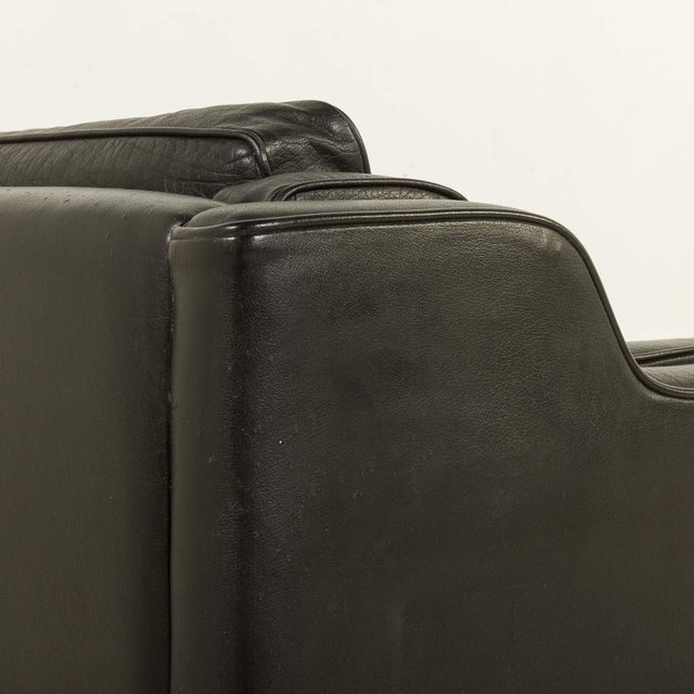 Black Stouby Leather Sofa, Denmark, 1970s For Sale - Image 8 of 18