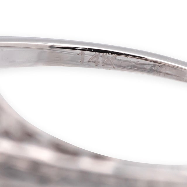 Early 21st Century Antique Art Deco 14k White Gold Diamond Engagement Ring, Size 4.75 For Sale - Image 5 of 12