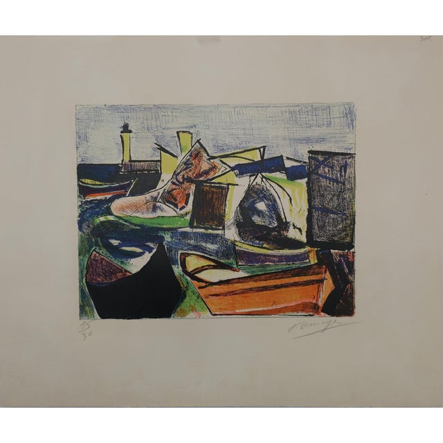 François Desnoyer, Le port de Sète, Lithograph For Sale