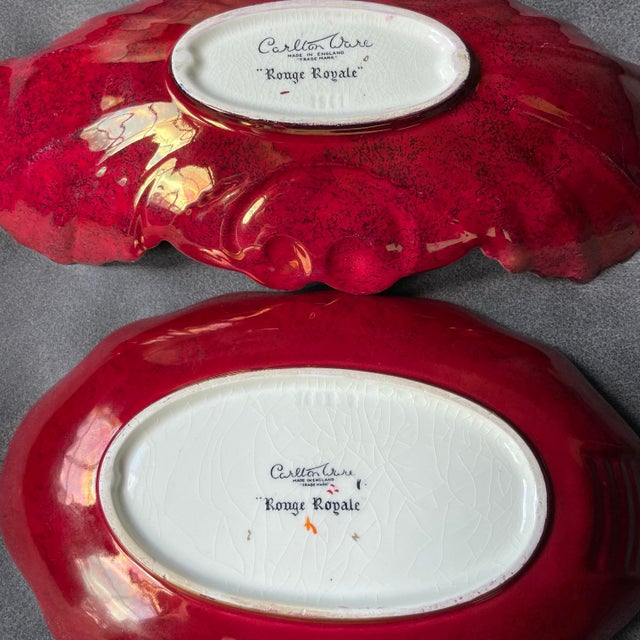 1950s Fancy Carlton Ware Rouge Royale Stork and Willow Tree Dish and ...