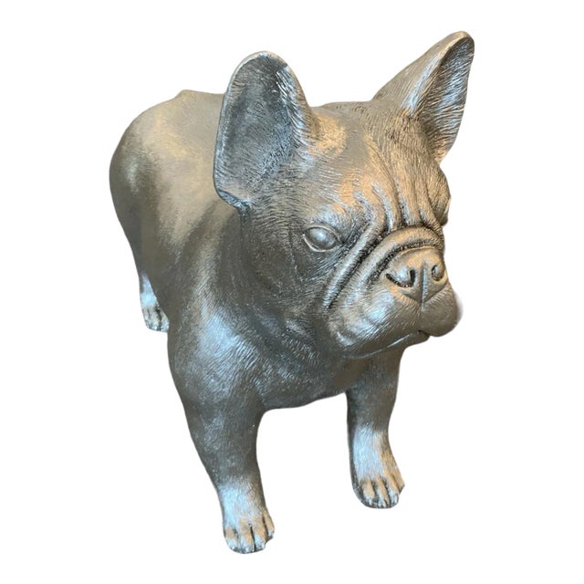 Phillips House Silver French Bulldog Statue For Sale